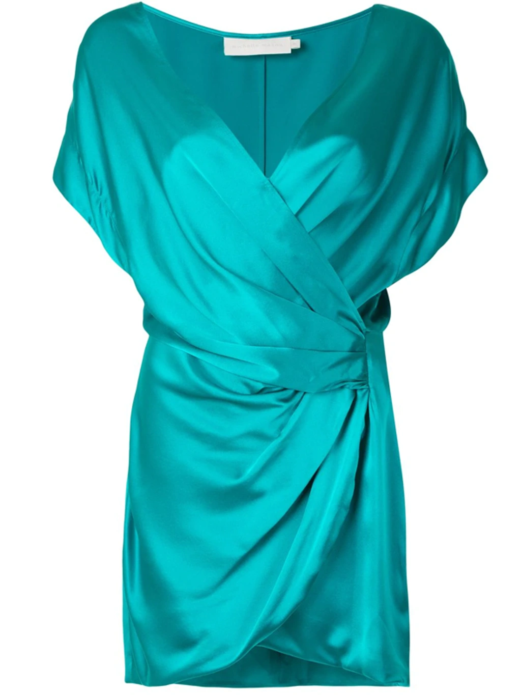 Michelle Mason Off-the-shoulder Wrap Dress In Green | ModeSens