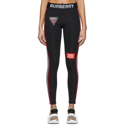 Burberry Icon Stripe Performance Leggings In Black
