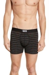 Saxx Vibe Stripe Three-d Slim Fit Boxer Briefs In Black Gradient Stripe