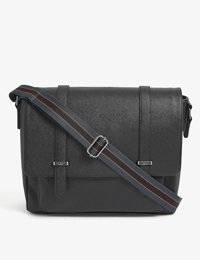 Ted Baker Mxb Onefor Crossgrain Satchel In Black