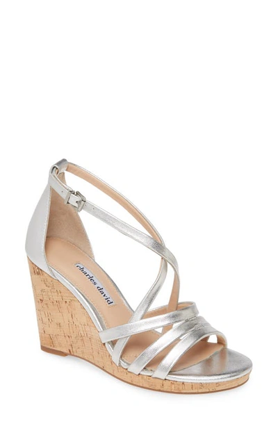 Charles David Women's Randee Wedge Sandals In Silver Leather