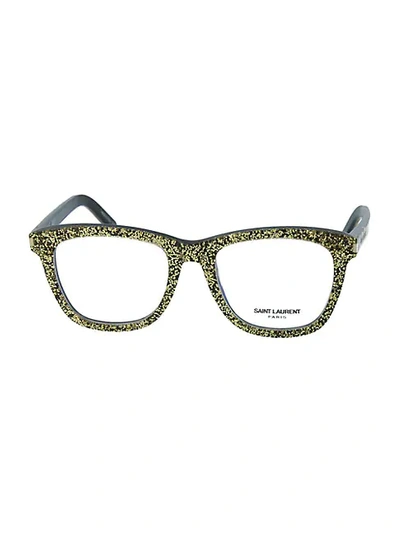 Saint Laurent 50mm Gold Foil Square Novelty Optical Glasses