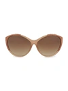 Linda Farrow Novelty 63mm Round Sunglasses In Mink Taupe