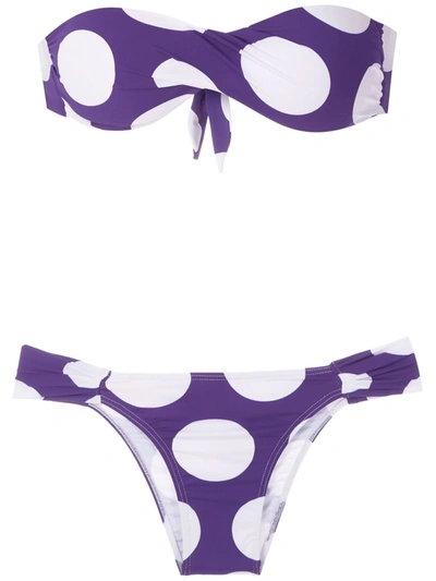 Brigitte Manu Mel Printed Bikini Set In Purple