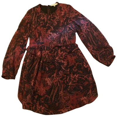 Pre-owned Iro Silk Mini Dress In Burgundy