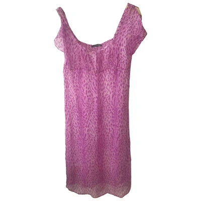 Pre-owned Roberto Cavalli Silk Mid-length Dress In Pink