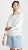 Nili Lotan Luka Scoop Neck Sweatshirt In Vintage White