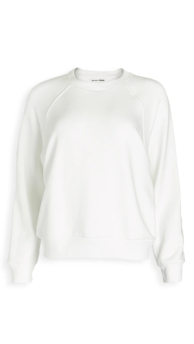 Reformation Hunter Classic Crop Sweatshirt In Vintage White