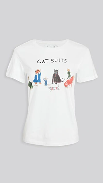 Unfortunate Portrait Cats-print Cotton T-shirt In White