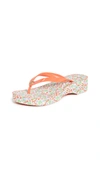 Tory Burch Cutout Wedge Flip Flops In Poppy Red/legacy Paisley