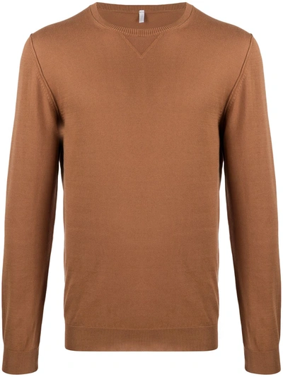 Cenere Gb Long-sleeve Fitted Jumper In Brown