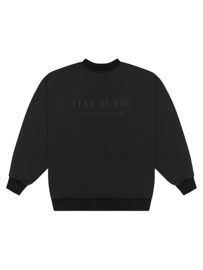 Pre-owned Fear Of God Back Logo Crewneck Sweatshirt Black/black