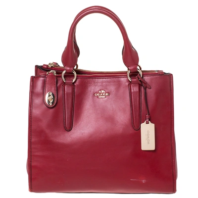 Pre-owned Coach Red Leather Crosby Tote