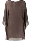 Fisico Cristina Ferrari Sheer Slip Dress In Brown