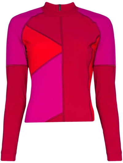 Lndr Malibu Colour Block Rashguard Top In Pink