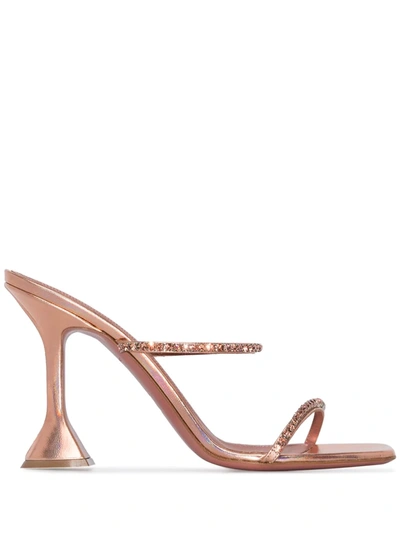 Amina Muaddi Gilda 95mm Crystal-embellished Sandals In Pink