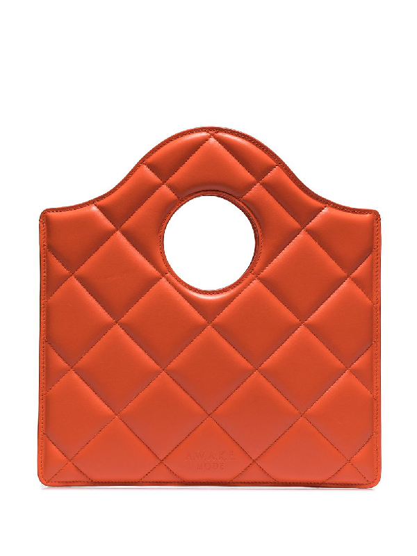 orange red clutch bag
