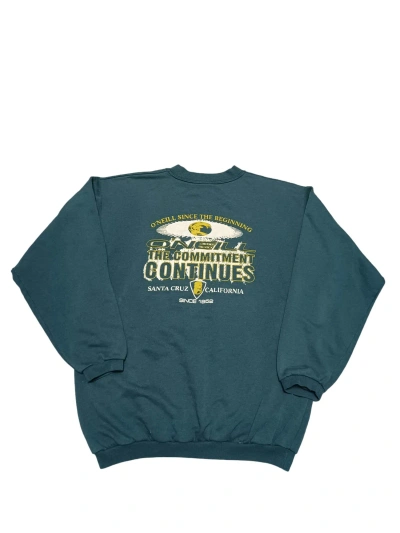 Pre-owned 1990x Clothing X Oneill Vintge Surf Style Biglogo 90's Oversize Sweatshirt In Green