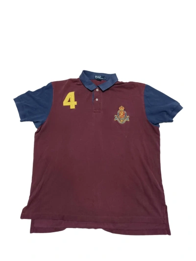 Pre-owned 1990x Clothing X Polo Ralph Lauren Fantastic Polo Ralph Laurent 90's Vintage Polo Shirt In Bordeaux