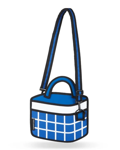 Jump From Paper Kid's Checkered Shoulder Bag In Dark Blue