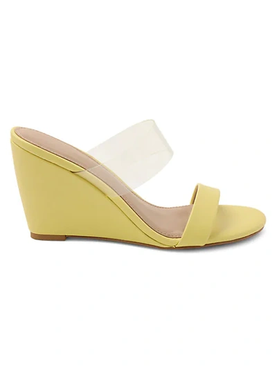 Bcbgeneration Allia Vinyl Wedge Sandals In Dusky Citron