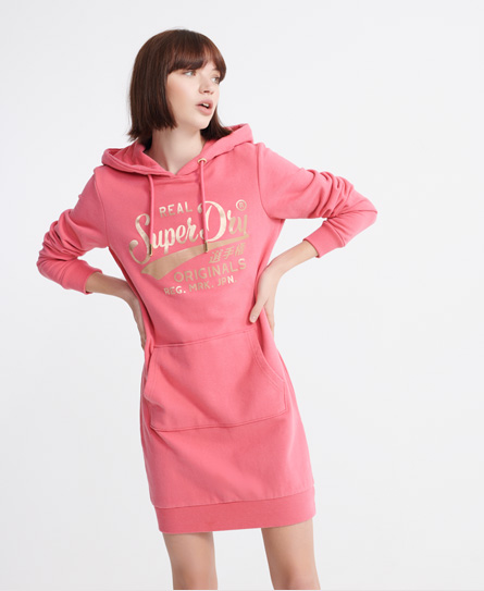 pink sweatshirt dress