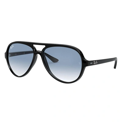 Ray Ban Cats 5000 Classic Sunglasses Black Frame Blue Lenses 59-13