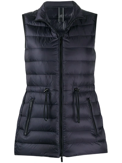 Hogan Zipped Padded Gilet In Blue