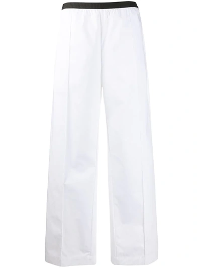 Plan C Wide-leg Trousers In White