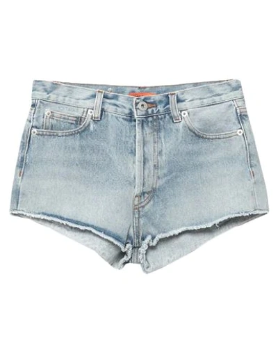 Heron Preston Short Denim Pants In Blue