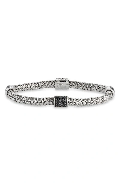 John Hardy Classic Pavé Clasp Bracelet In Treated Black Sapphire