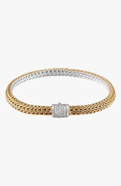 John Hardy Classic Gold & Silver Extra Small Reversible Bracelet In Gold/ Silver