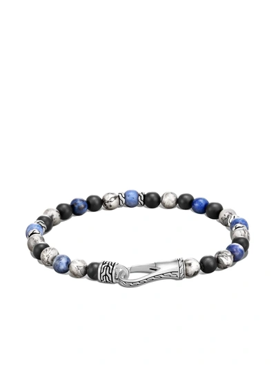 John Hardy Sterling Silver, Jasper, Sodalite And Onyx Classic Chain Bead Bracelet In Hematite