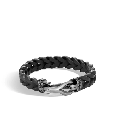 John Hardy Asli Leather 12mm Bracelet In Silver