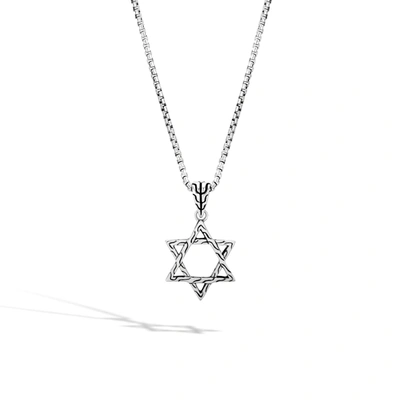 John Hardy Men's Sterling Silver Classic Chain Star Of David Pendant Necklace, 20