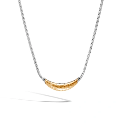 John Hardy Palu Crescent Station Necklace In Silver And Gold