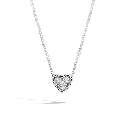 John Hardy Classic Chain Heart Necklace In White Diamond