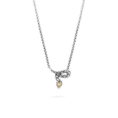 John Hardy Legends Cobra Station Necklace In Silver And Gold