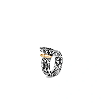 John Hardy Spear Stacking Ring Trio In Treated Black Sapphire