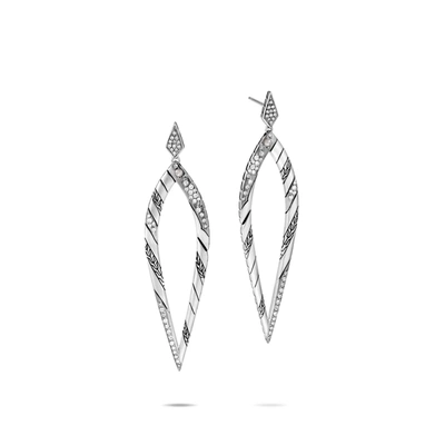 John Hardy Lahar Diamond Long-drop Earrings In White Diamond