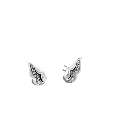 John Hardy Lahar Stud Earring In White Diamond