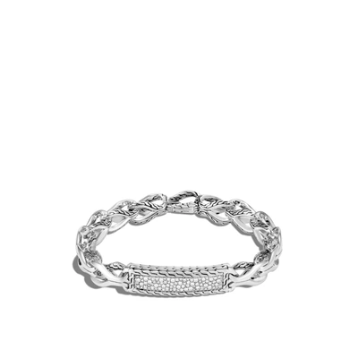 John Hardy Asli Chain Pavé Station Bracelet In White Diamond