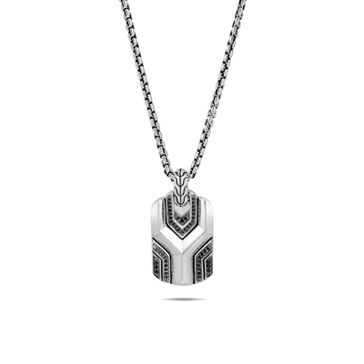 John Hardy Asli Classic Chain Gemstone Dog Tag Necklace In Black