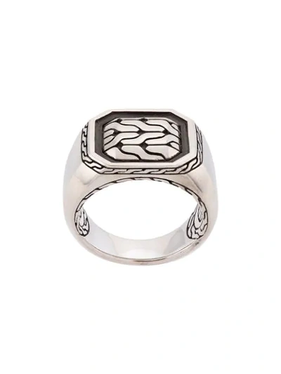 John Hardy Classic Chain Signet Ring In Sterling Silver