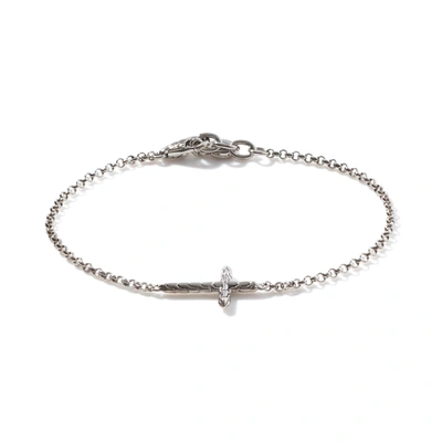 John Hardy ‘classic Chain' Silver Cross Charm Mini Rolo Chain Bracelet