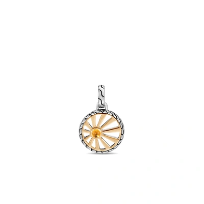 John Hardy Classic Chain Sterling Silver & 18k Gold Sun Amulet In Citrine