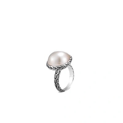 John Hardy Pearl 3mm Cocktail Ring In Cultured Mabe Fresh Water Pearl