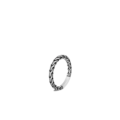 John Hardy Carved Chain 2.5mm Band Ring In Sterling Silver