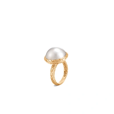 John Hardy Classic Chain 18k Gold Mabé Pearl Ring In Cultured Mabe Fresh Water Pearl