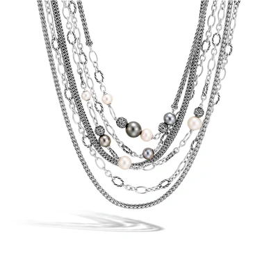 John Hardy Remix Multi-row Freshwater And Tahitian Pearl Necklace